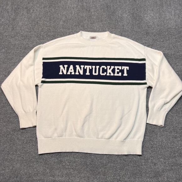 MOONRISE Other - Moonrise Sweater Mens XL White Nantucket Graphic Crewneck Pullover Knit Preppy